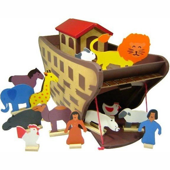 Arca de Noé Brinquedo Educativo de Madeira