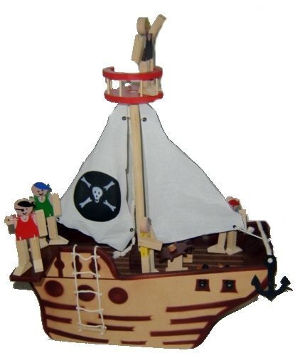 Brinquedo de Madeira Navio Pirata