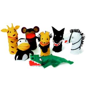 Brinquedo Educativo Conjunto de Fantoches Animais Selvagens com 7 Personagens