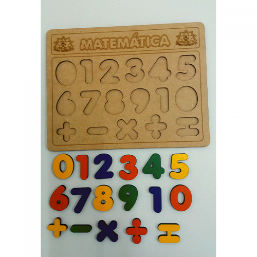 Brinquedo Educativo de Madeira Matemática Tabuleiro