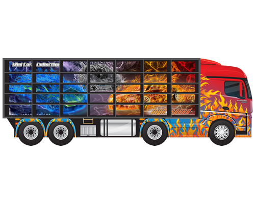 Caminhão de Madeira Painel Expositor para 35 Carrinhos