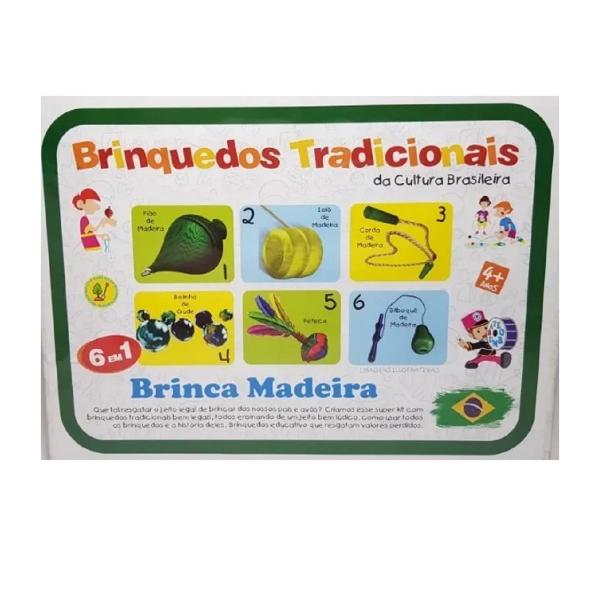 Kit de Brincadeiras Tradicionais Brinquedo de Madeira 