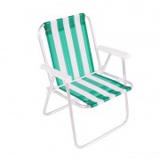 Cadeira de Praia Alta em Alumínio Belfix Branco e Verde