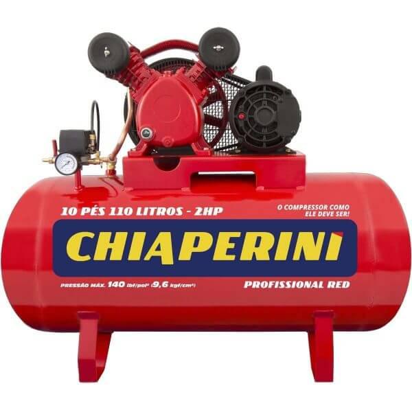 Compressor de Ar 10 pés 110 Lts Mono Bivolt Chiaperini 10/110 RED