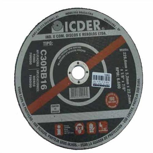Disco de Corte Ferro Fundido Icder C30RB16 12" x 3/16" x ¾"