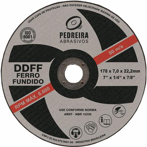 Disco de Desbaste Ferro Fundido DDFF 9" x 1/4" x 7/8"