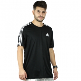 Camiseta Adidas D2M Sport  Preto e Branco - Masculino