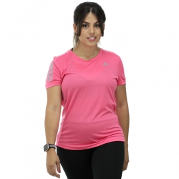 Camiseta Adidas Run It 3S PB Rosa Claro - Feminina