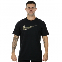 Camiseta Nike Dri-Fit Logo Camuflada Preta - Masculina