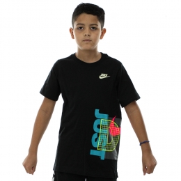 Camiseta Nike Sportswear Big Preto e Rosa Infantil - Masculina