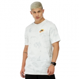 Camiseta Nike Sportswear Branca e Laranja - Masculina