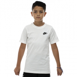 Camiseta Nike Sportswear Tee Emb Future Branco e Preto - Infantil 