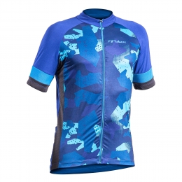 Camiseta Poker Ciclista com Ziper Total Defend Azul - Masculina