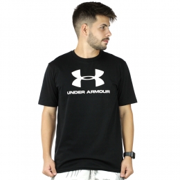Camiseta Under Armour Sportstyle Log Preto/Branco - Masculina
