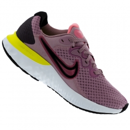 Tênis Nike Renew Run 2 Rosa e Verde Neon - Feminino