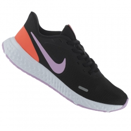 Tênis Nike Revolution 5 Preto e Lilas- Feminino