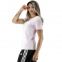 Camiseta Adidas Essentials Linear Rosa e Branco - Feminina