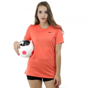 Camiseta Nike Dry Leg Tee Crew Salmão - Feminina