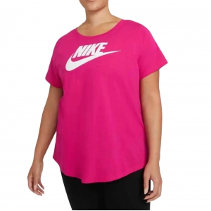 Camiseta Nike Essentials Icon Futura Plus Pink - Feminina