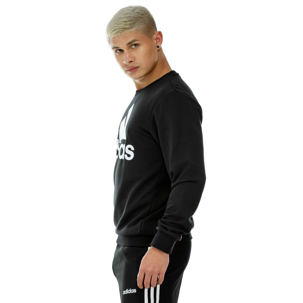 Blusão Moletom Adidas Essentials Big Logo Preta Branca - Masculino