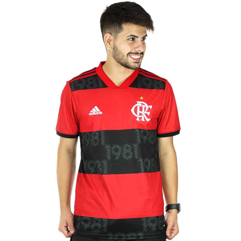 Camisa Adidas Flamengo I Vermelha e Preta - Masculina