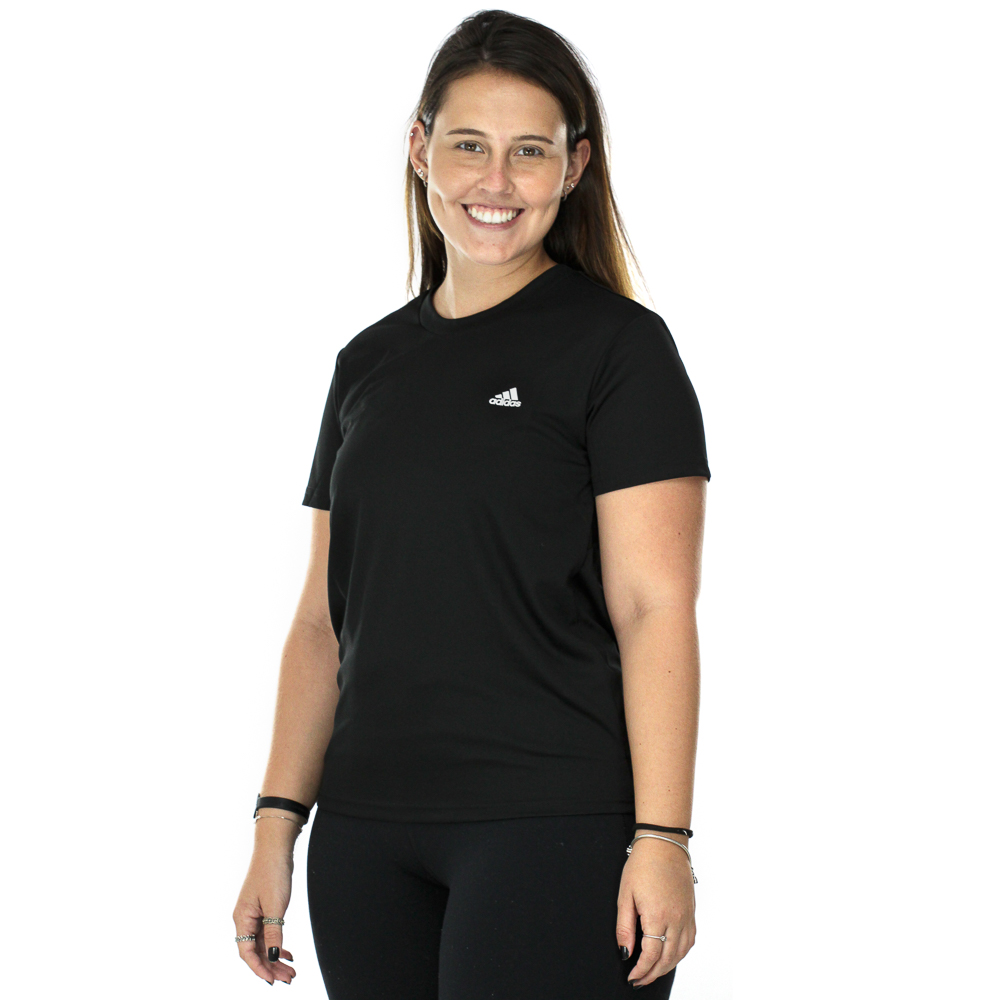 Camiseta Adidas Esportiva Aeroready Designed 2 Move Preta e Branca - Feminina
