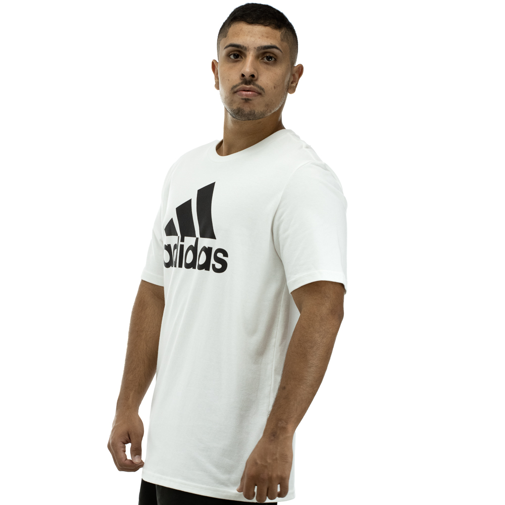 Camiseta Adidas Logo Branco e Preto - Masculina