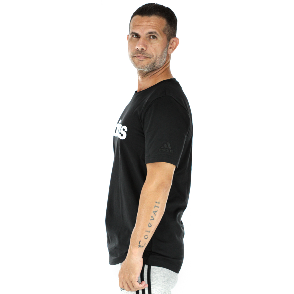 Camiseta Adidas Logo Linear Preta e Branca - Masculina