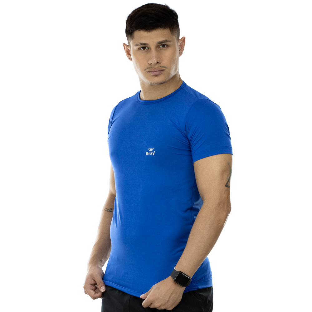 Camiseta Dray Térmica Manga Curta Azul - Masculina