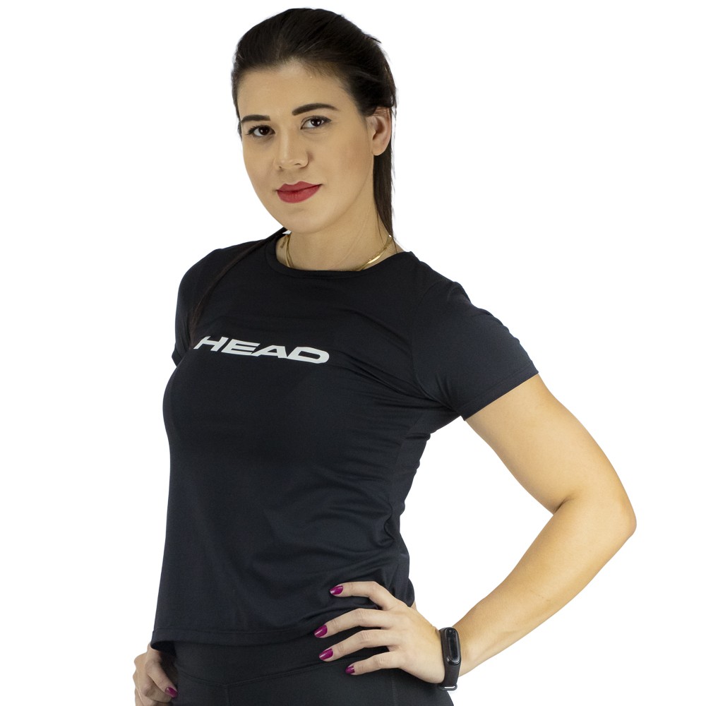 Camiseta Head Basic Sport Preta - Feminina