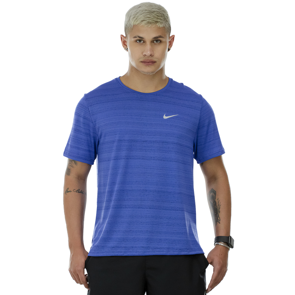 Camiseta Nike Dry Fit Miler To SS Azul - Masculina