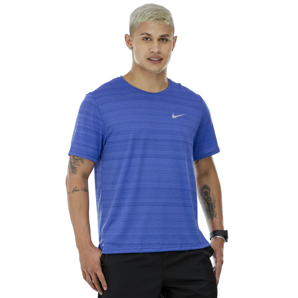 Camiseta Nike Dry Fit Miler To SS Azul - Masculina