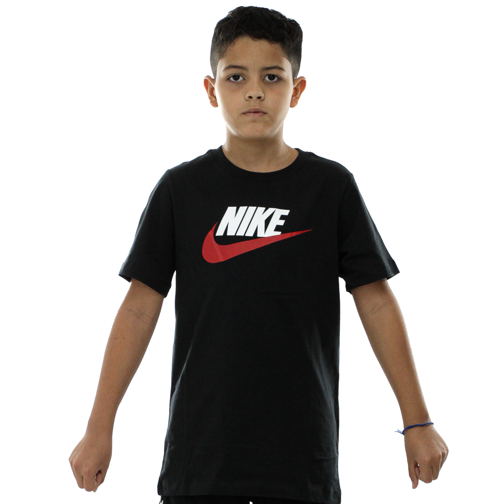 Camiseta Nike Nsw Futura Icon Preto E Vermelho - Infantil