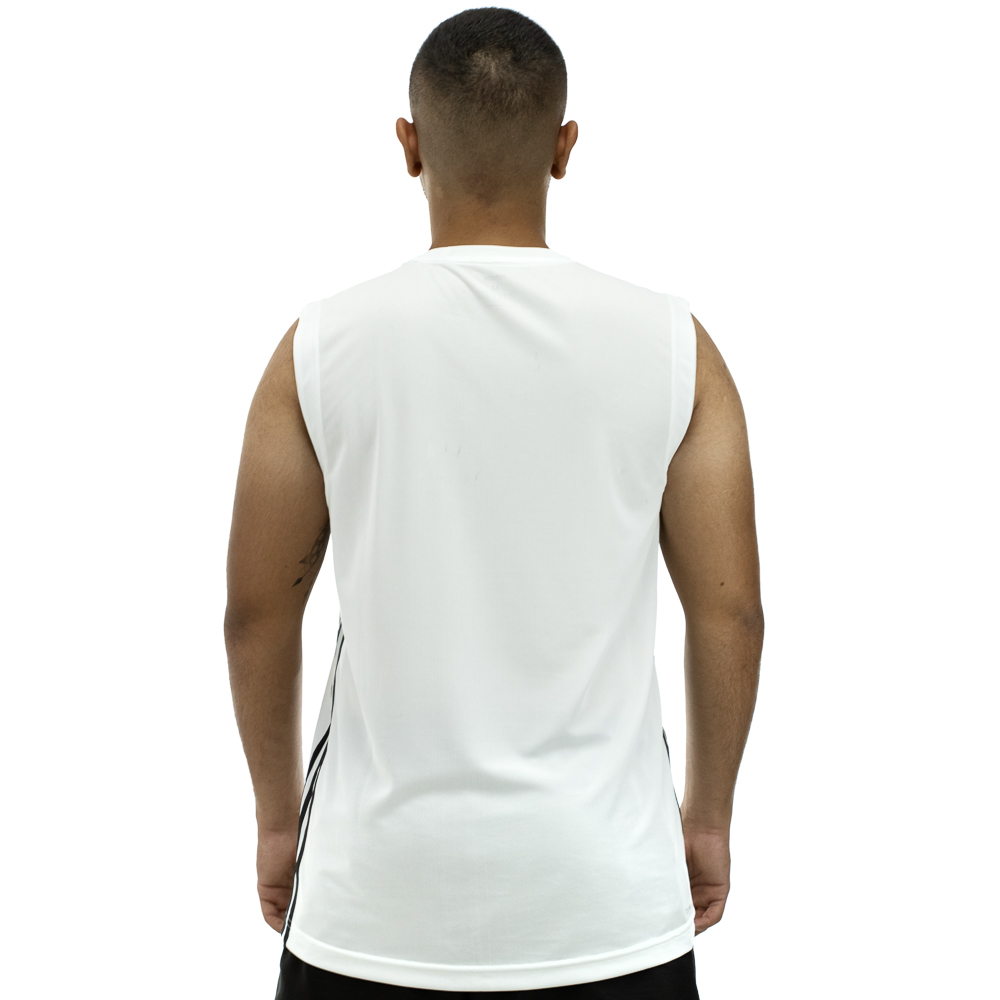 Camiseta Regata Adidas D2M 3 Stripes Off White - Masculina