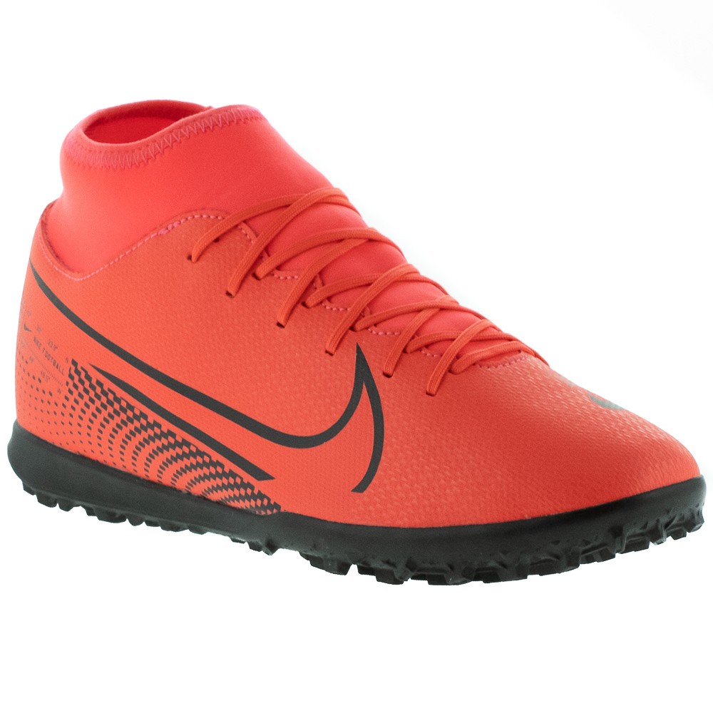 Chuteira Nike Society Mercurial Superfly 7 Club TF Coral - Infantil