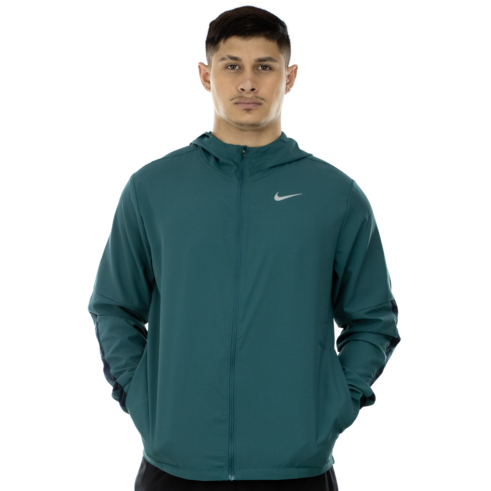 Jaqueta Nike Run Stripe Woven Verde  - Masculina