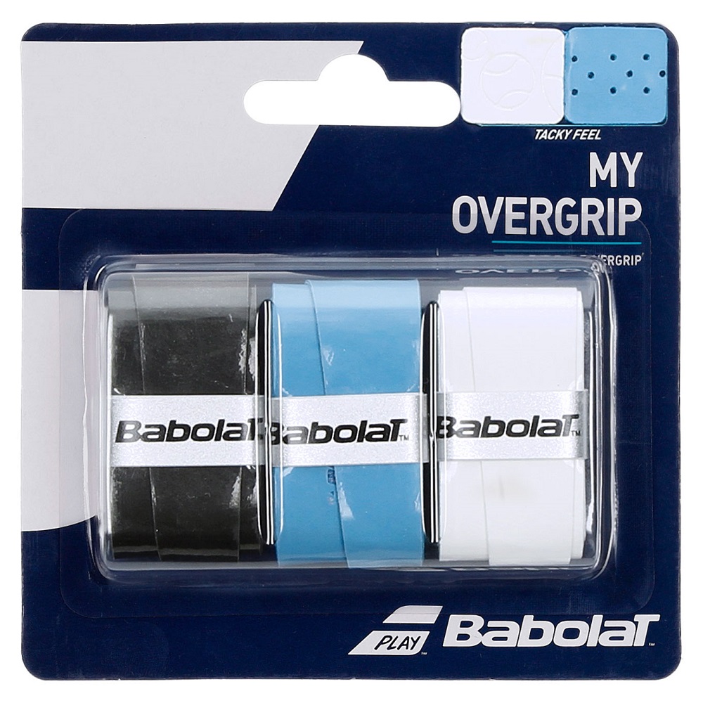 Overgrip Babolat My Overgrip X3 - Preto Branco e Azul
