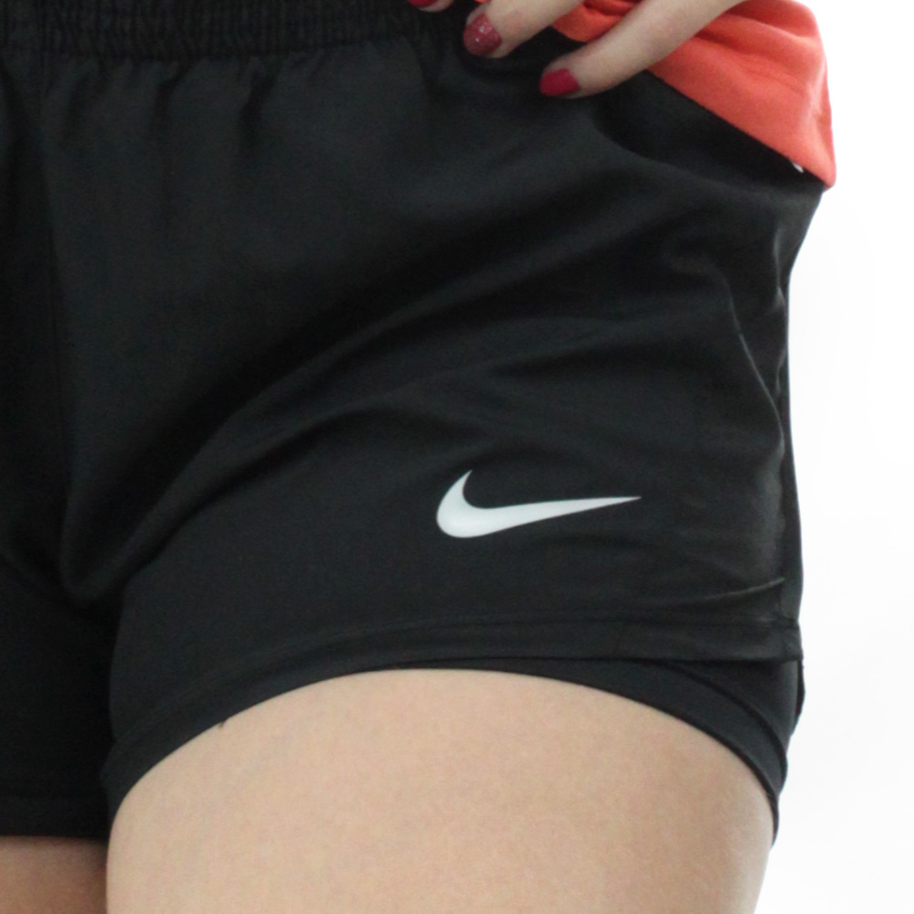 Short Nike 10k 2 Em 1 Preto E Cinza - Feminino