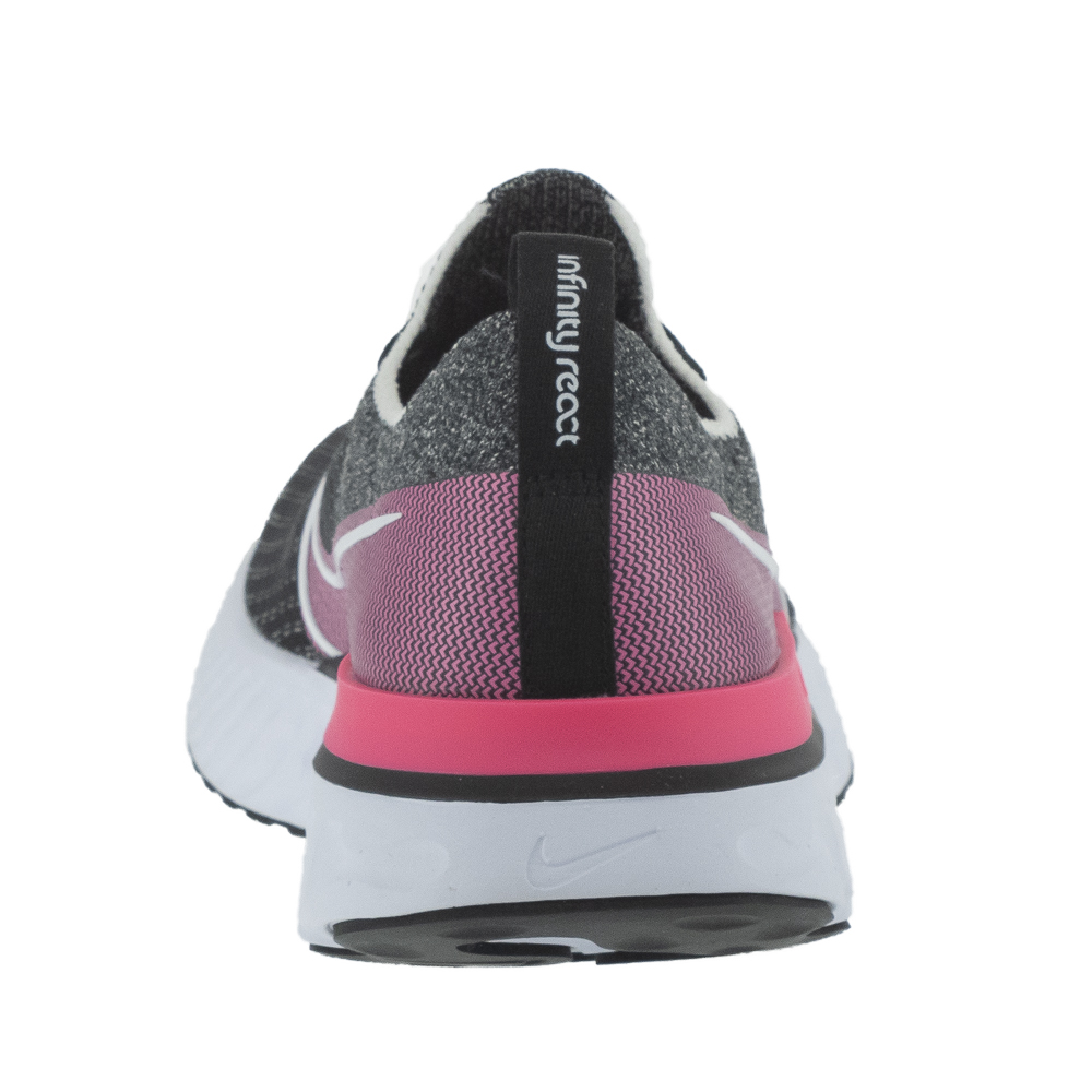 Tênis Nike React Infinity Run Flyknit Preto e Rosa - Feminino
