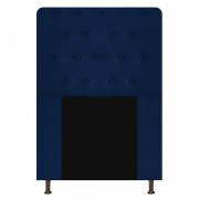 Cabeceira Estofada Brenda 90 cm Solteiro Com Botonê  Suede Azul Marinho - ADJ Decor
