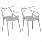 Kit 02 Cadeiras Decorativas Amsterdam Branco - ADJ DECOR