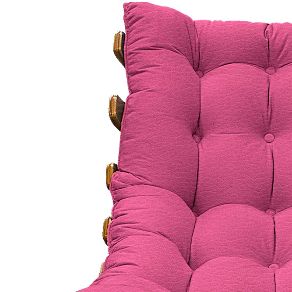 Kit Poltrona e Puff Costela Base Fixa Corano Pink - ADJ Decor