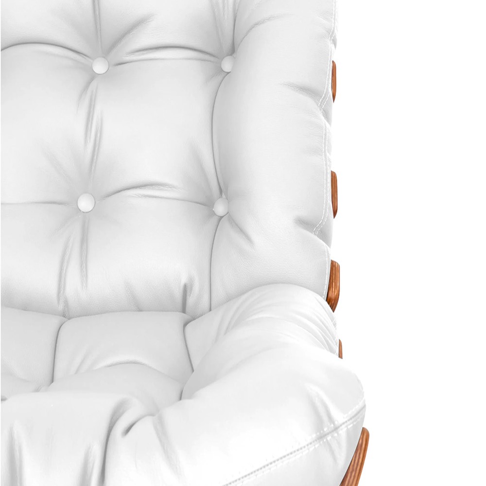 Poltrona Decorativa Costela Base Fixa Corano Branco - ADJ Decor