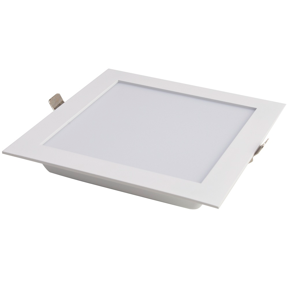 Luminária Plafon Painel Led Embutir Recuado Quadrado 16w 4.0k 20x20 Cm Branco Romalux 80050