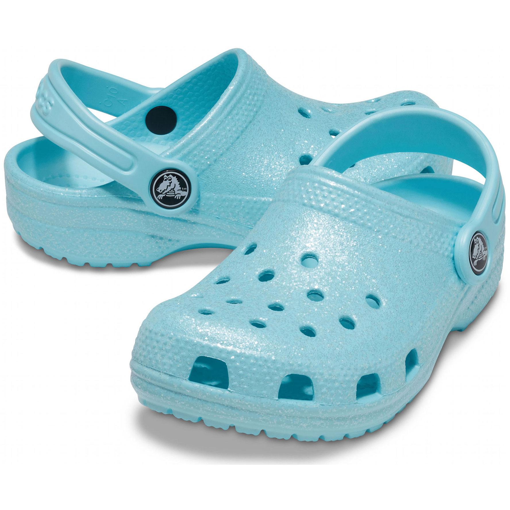 Sandália Crocs Infantil Classic Clog Azul Glitter