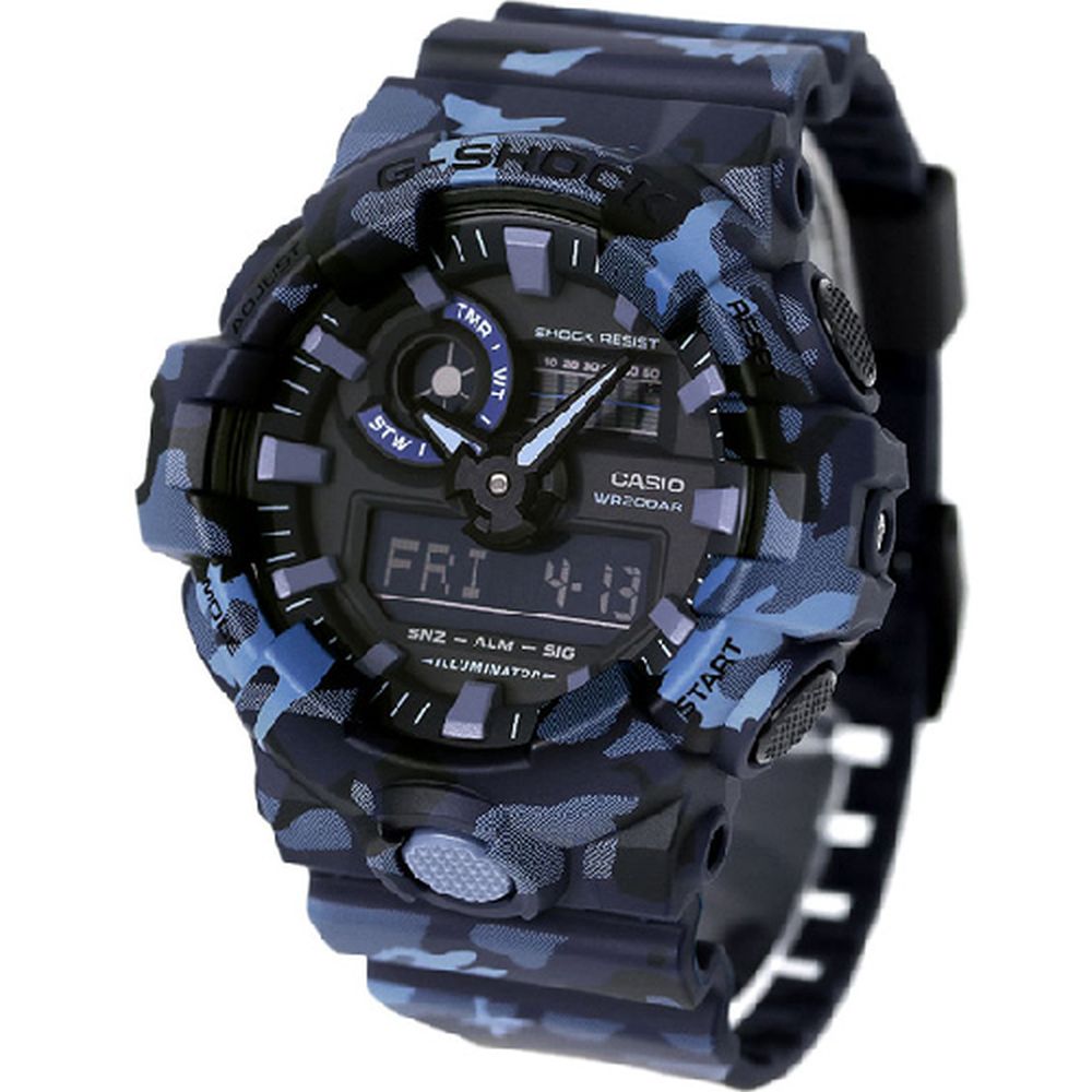 Relógio Casio G-Shock Anadigi Azul Camuflado GA-700CM-2ADR