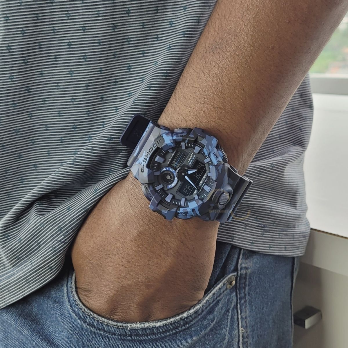 Relógio Casio G-Shock Anadigi Azul Camuflado GA-700CM-2ADR