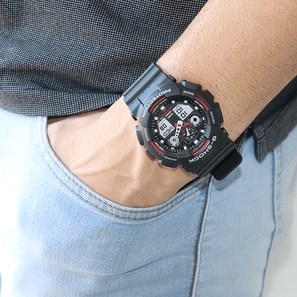 Relógio Casio G-Shock Masculino Anadigi Preto GA-100-1A4DR