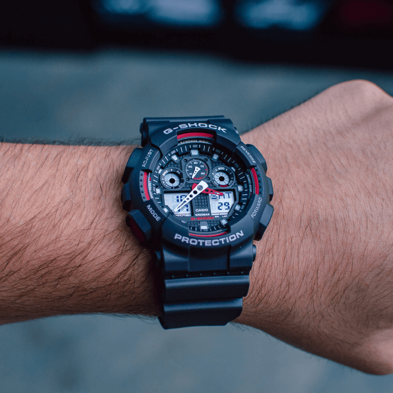 Relógio Casio G-Shock Masculino Anadigi Preto GA-100-1A4DR