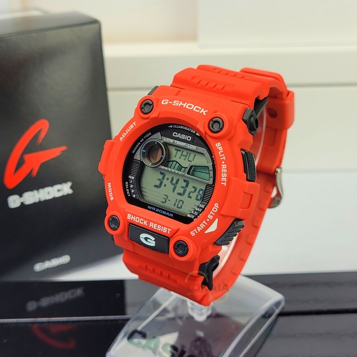 Relogio Casio G-Shock Masculino Digital Tabua de Mares Vermelho G-7900A-4DR